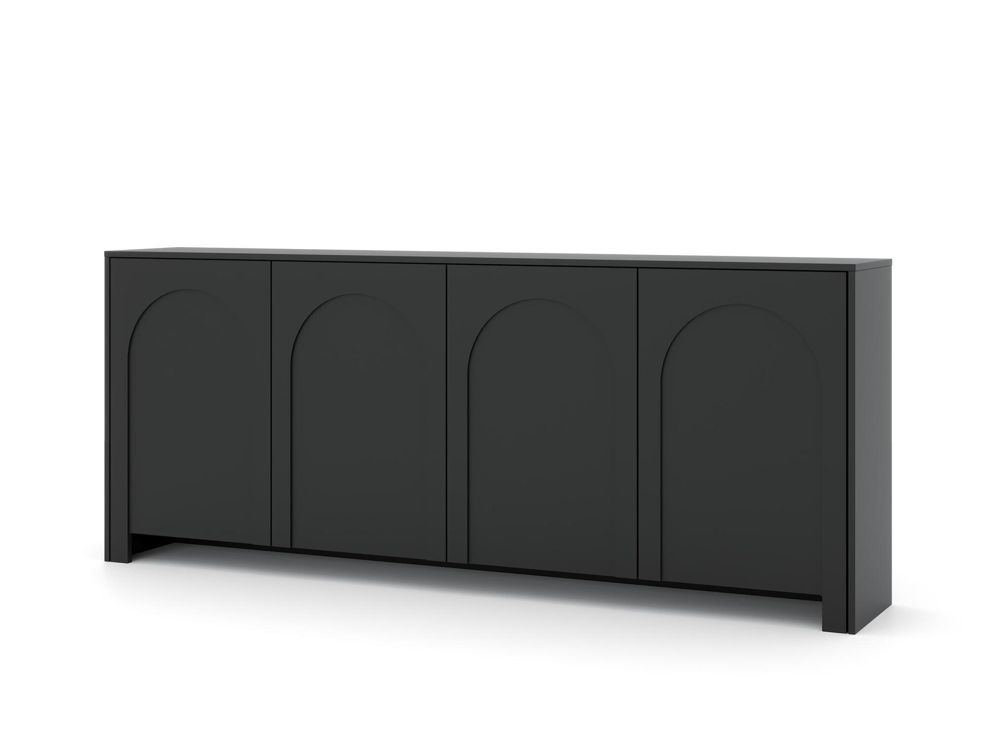 SIDEBOARD ARCO Schwarz, Gold 204x35x83 cm - Goldfarben/Schwarz, Holzwerkstoff (204/83/35cm) - FURNLUX