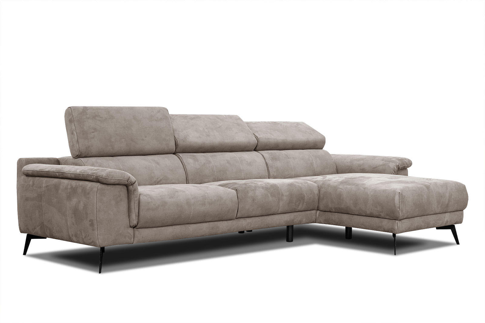 ECKSOFA FIERO 4-Sitzer, beige - Beige/Schwarz, Holzwerkstoff/Textil (288/170cm) - Courtois Laville