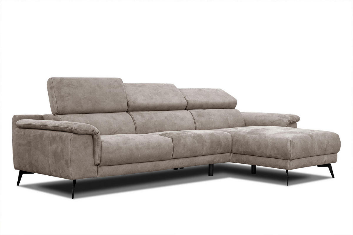 ECKSOFA FIERO 4-Sitzer, beige - Beige/Schwarz, Holzwerkstoff/Textil (288/170cm) - Courtois Laville