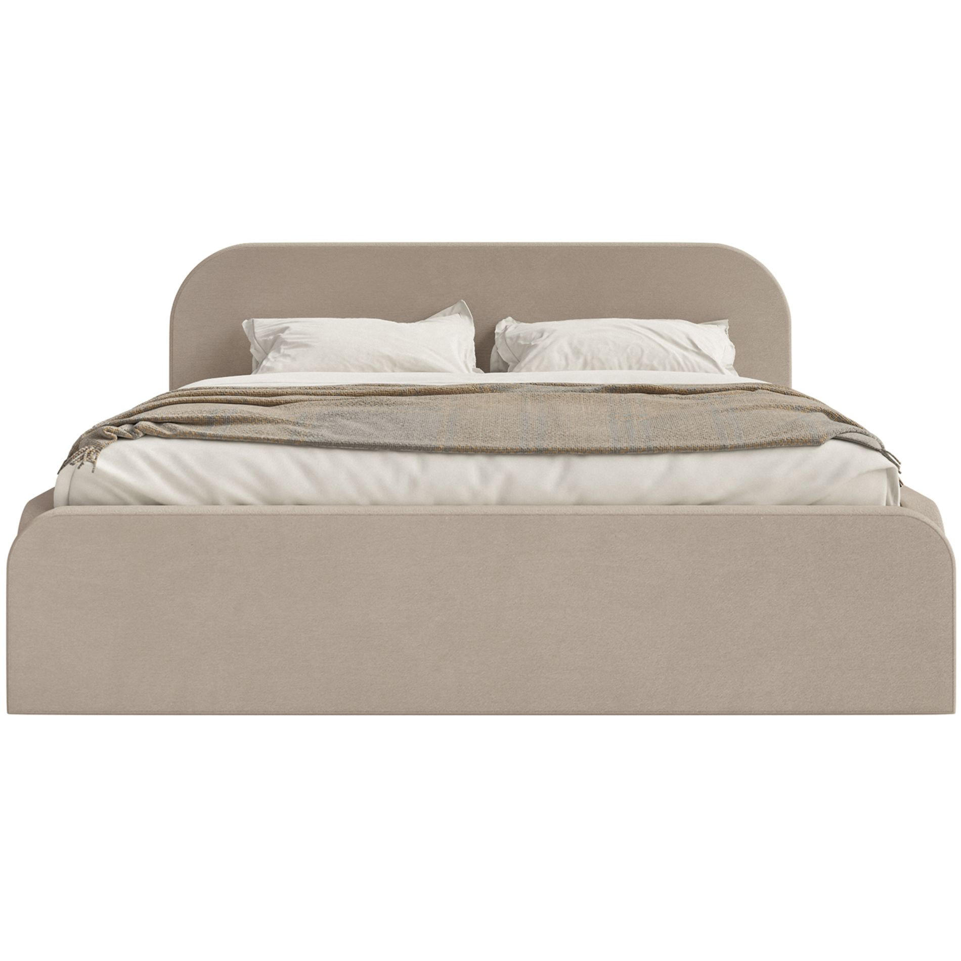 POLSTERBETT Umike Beige Samt mit Bettkasten 140x200 cm - Beige, Textil (140/200cm) - Selsey