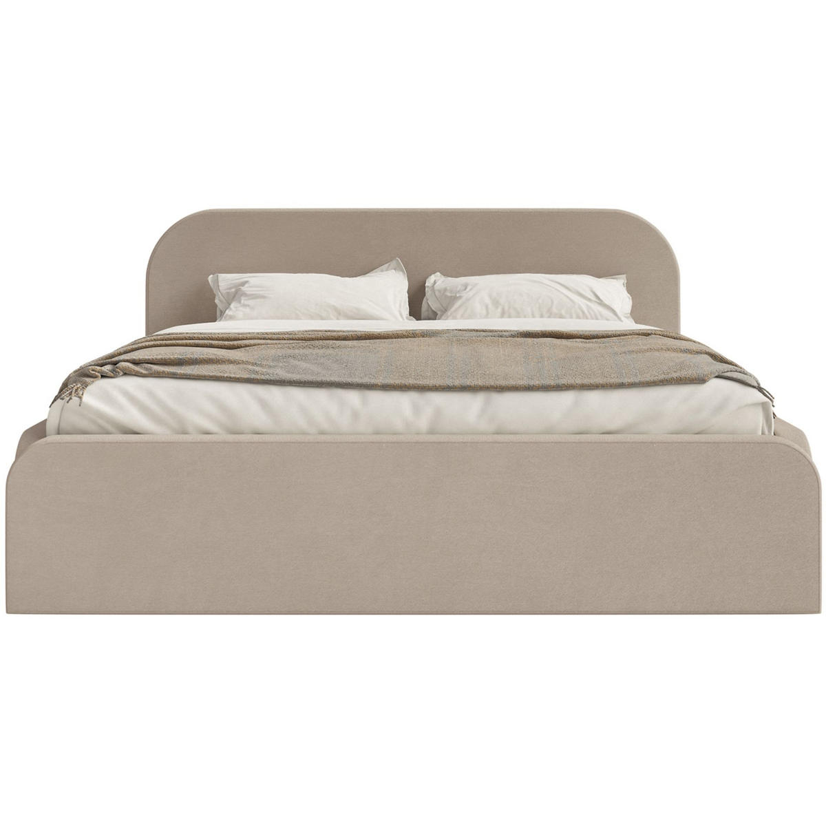 POLSTERBETT Umike Beige Samt mit Bettkasten 160x200 cm - Beige, Textil (160/200cm) - Selsey