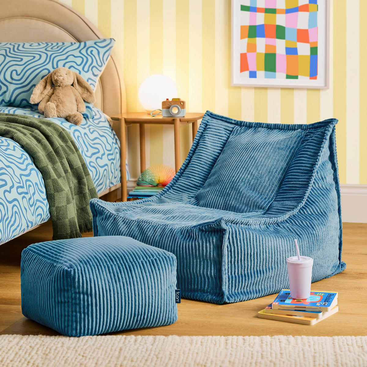 KINDERSITZSACK mit Hocker Alto - Blau, Textil (67/60/67cm) - icon
