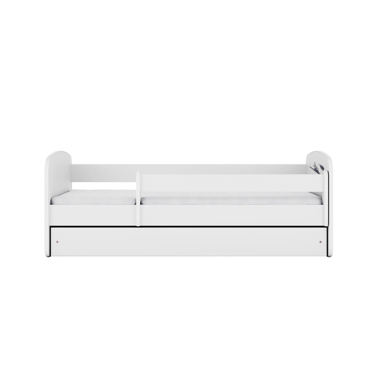KINDERBETT NASA mit Schublade und Matratze 180/80 - Weiß, Holzwerkstoff (80/180cm) - RAUMHIRSCH FURNITURE
