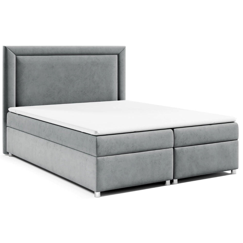BOXBETT mit Bettkasten Trinity K-3 Bonellfederkern - Grau, Holz/Holzwerkstoff (200/200cm) - Best For Home