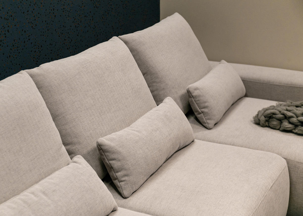 ECKSOFA Carnos Chenille-Bezug in Grau - Grau, Textil (264/162cm) - Selsey