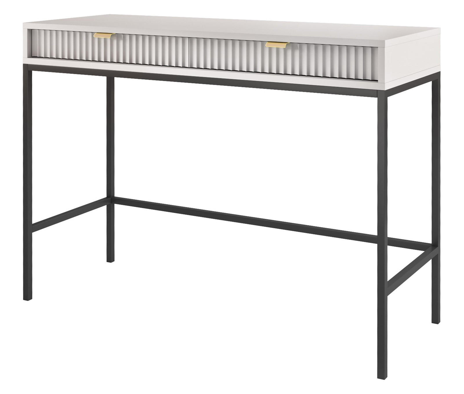 SCHMINKTISCH Kioto in Grau mit Metallbeinen - Goldfarben/Schwarz, Holzwerkstoff/Metall (50/104/77cm) - Ravio