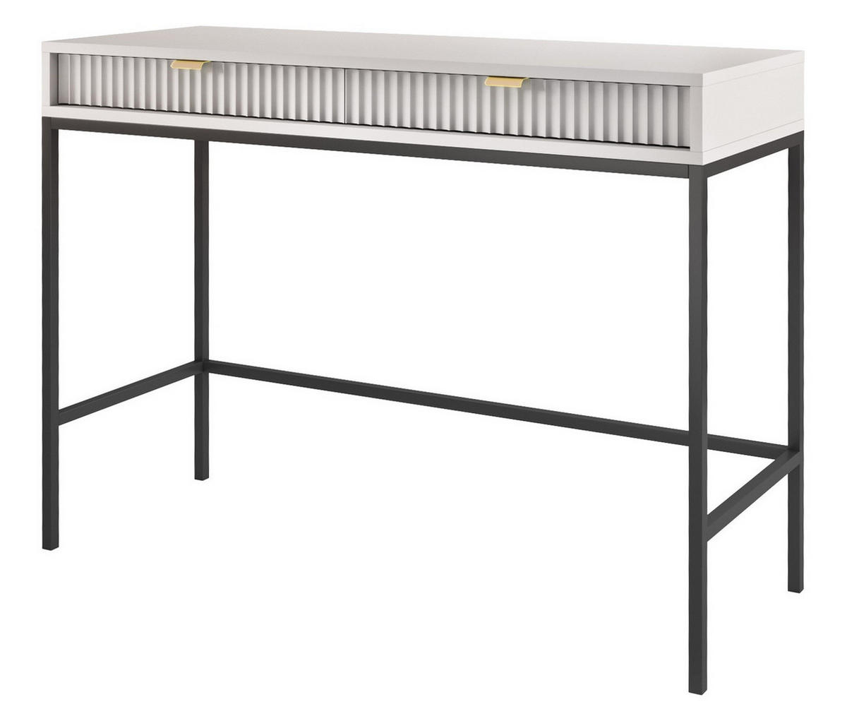 SCHMINKTISCH Kioto in Grau mit Metallbeinen - Goldfarben/Schwarz, Holzwerkstoff/Metall (50/104/77cm) - Ravio