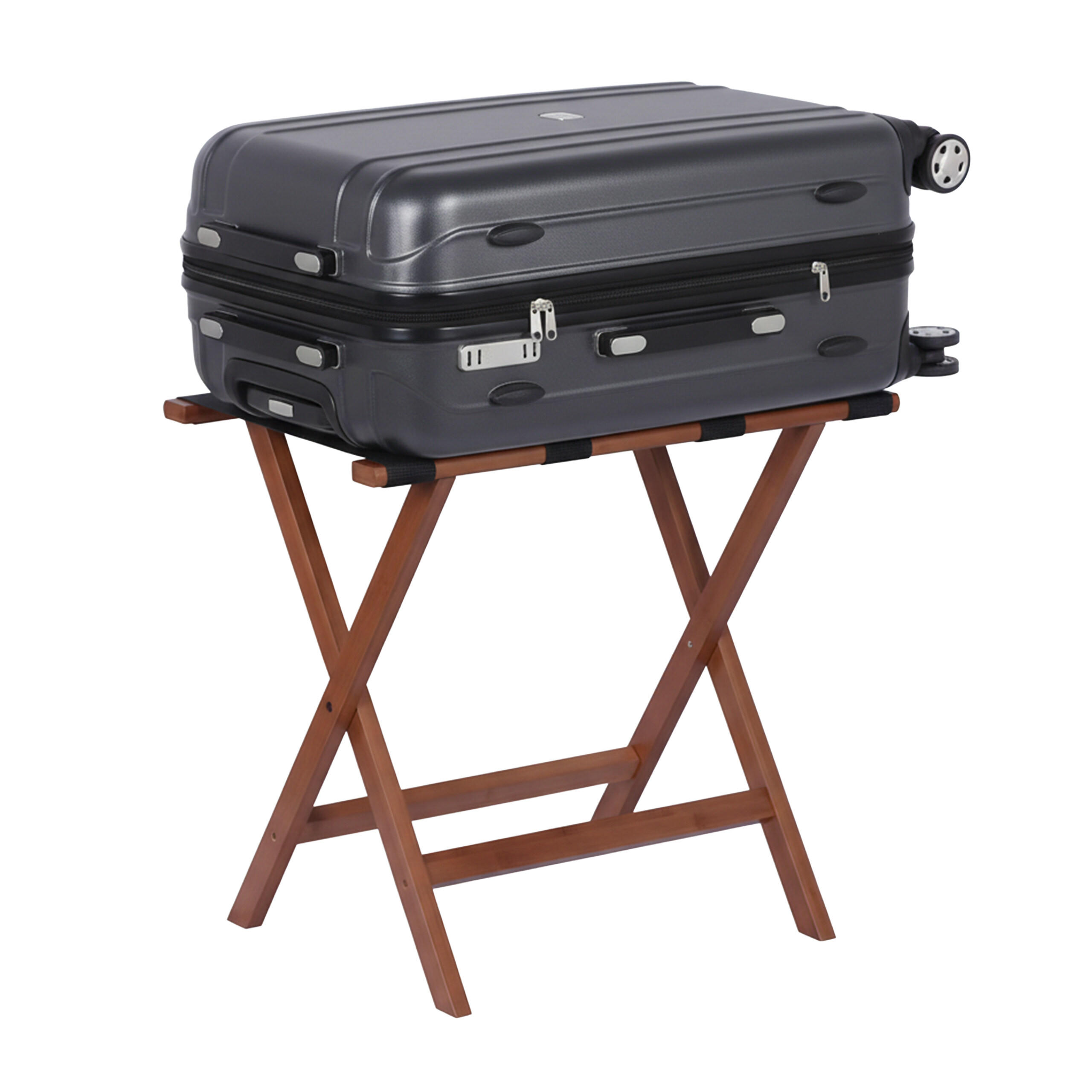 KUFROVÝ stojan - hnedá, drevo/textil (58/52/37.5cm) - Relaxdays