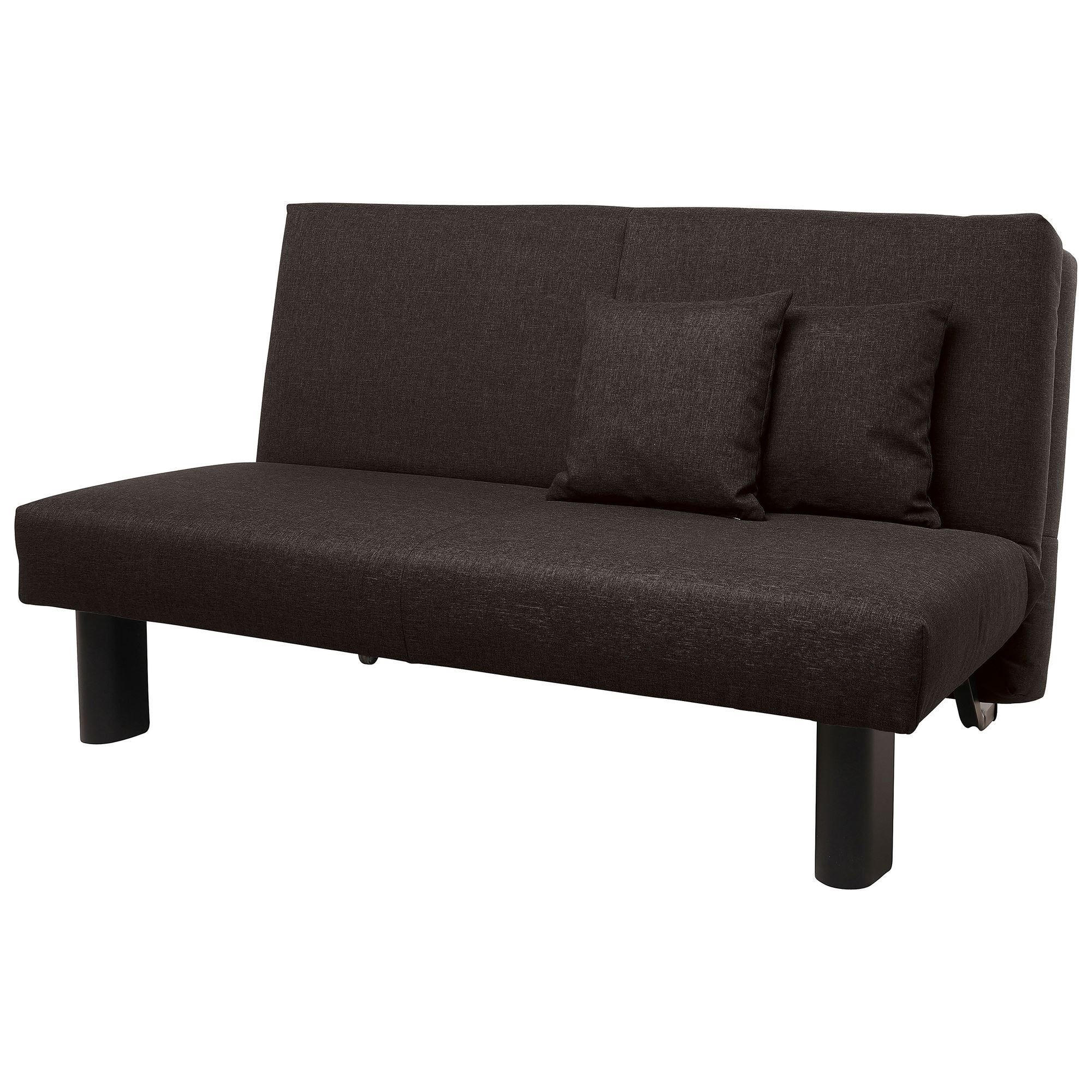FALTSOFA Kalomira Bezug Flachgewebe Metall schwarz / schoko - Dunkelbraun, Kunststoff (145/84/100cm) - 58aufmkessel