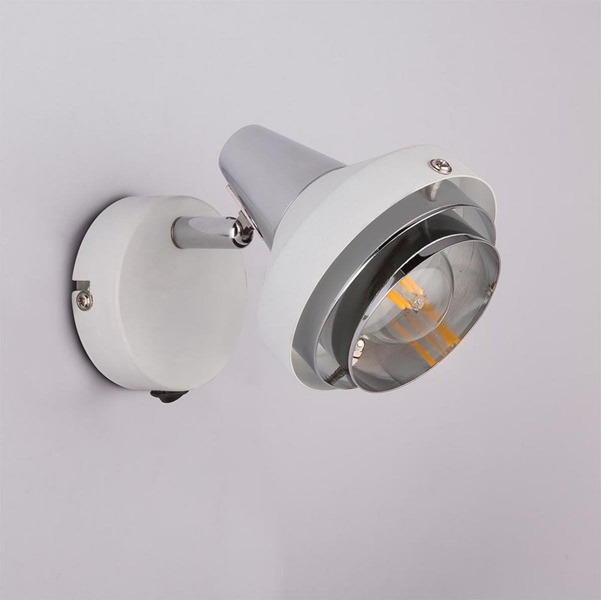 LED WANDLEUCHTE Chrom Weiß Schwenkbar - Weiß, Metall (10/11.5/15cm)