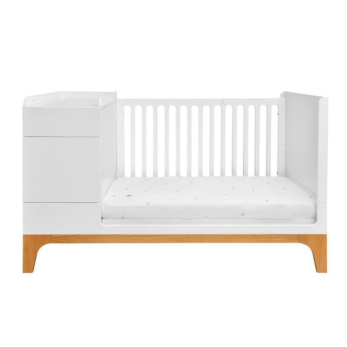 OTROŠKA POSTELJICA 70/120 Bela in les - bela, leseni material (70/120cm) - Petits-meubles