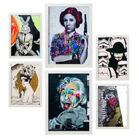 POSTER Set Mit 6 Straßenkunst A3 & A4 Weißer Rahmen - Weiß, Papier (29/3cm) - Nacnic