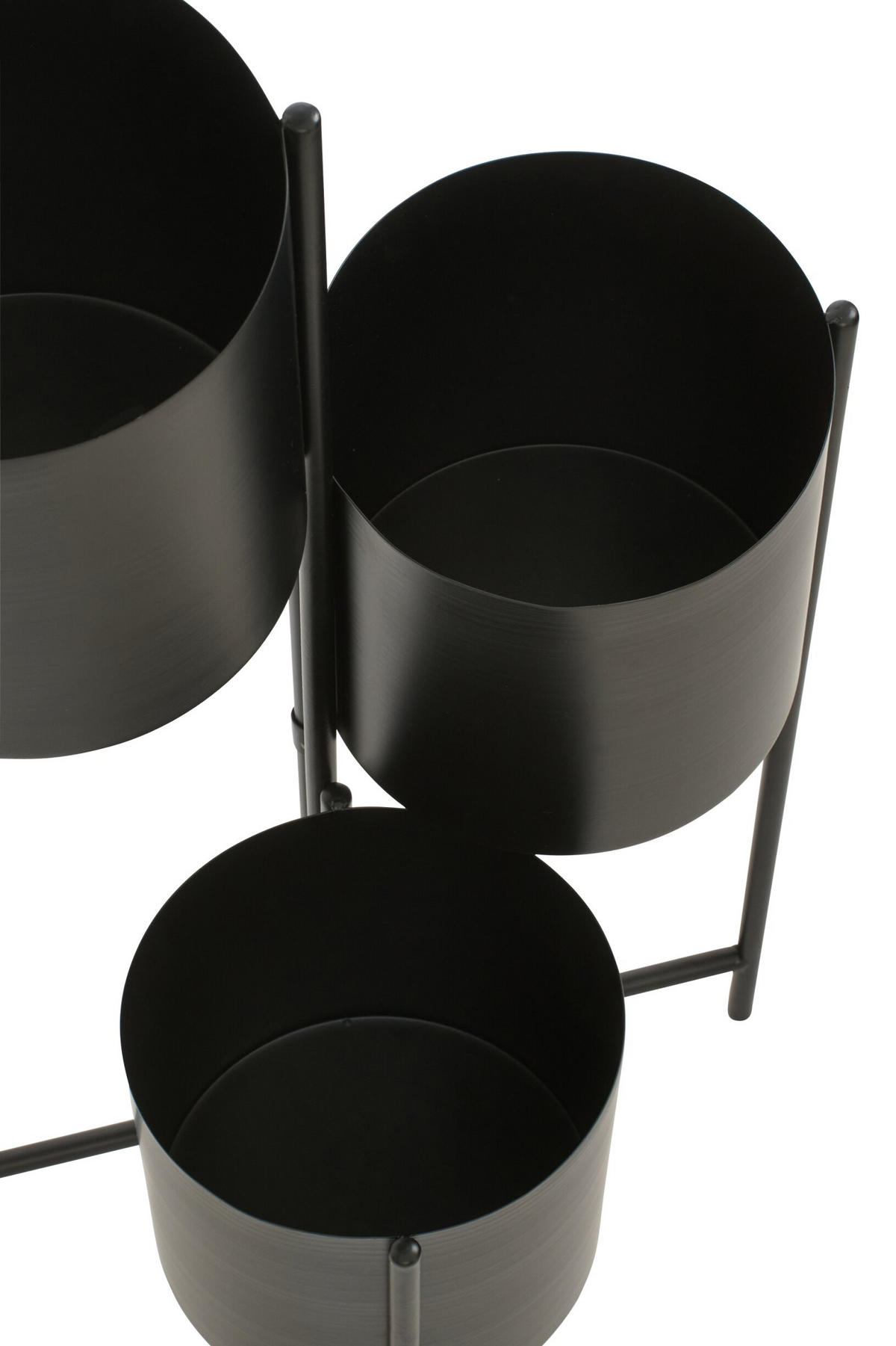 BLUMENTOPF 3 POTS Schwarz - Schwarz, Metall (22.5/75.5cm) - J-Line