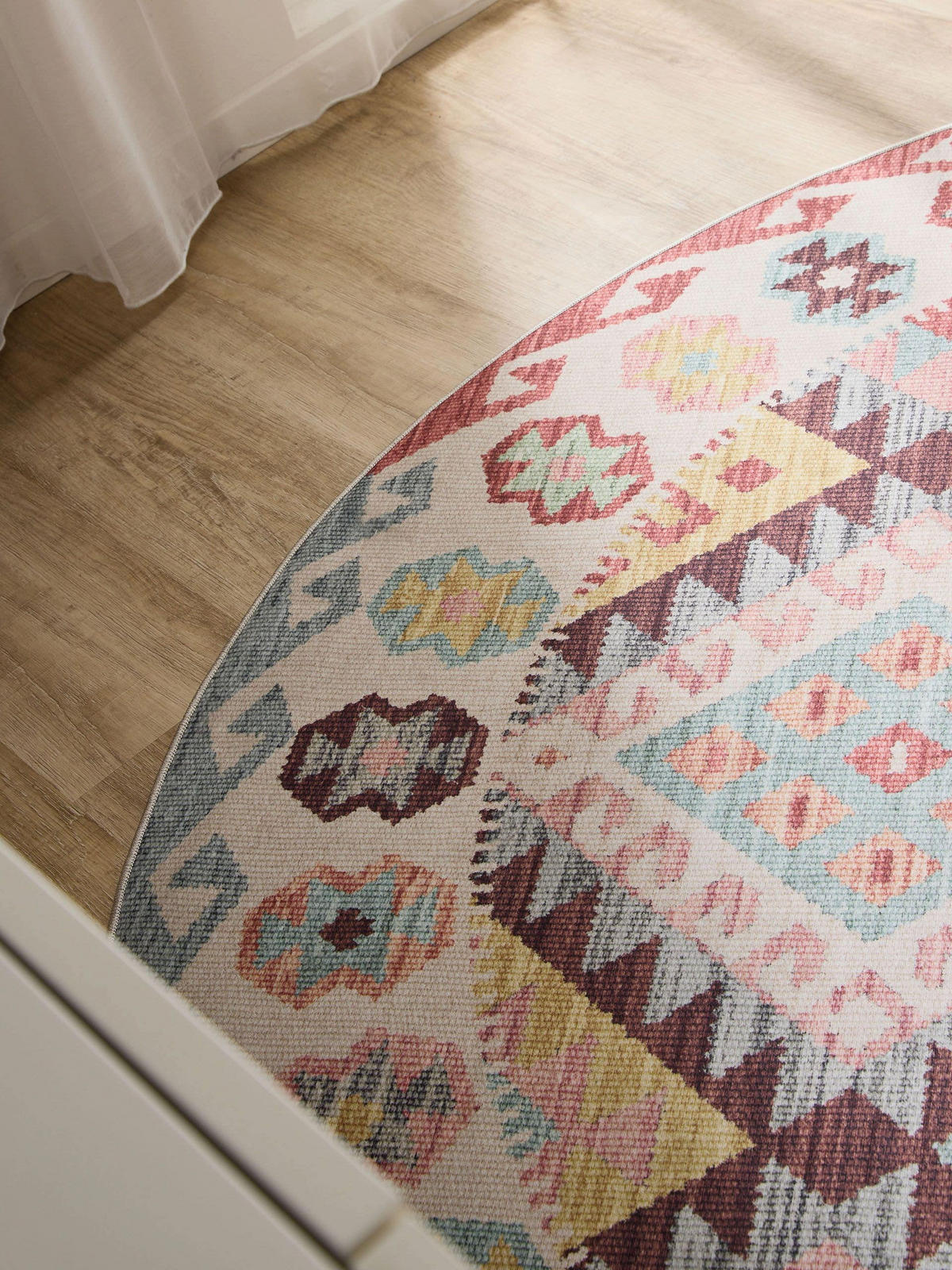 VINTAGE-TEPPICH George waschbar ø 120 cm rund - Multicolor, Kunststoff (120/120cm) - benuta