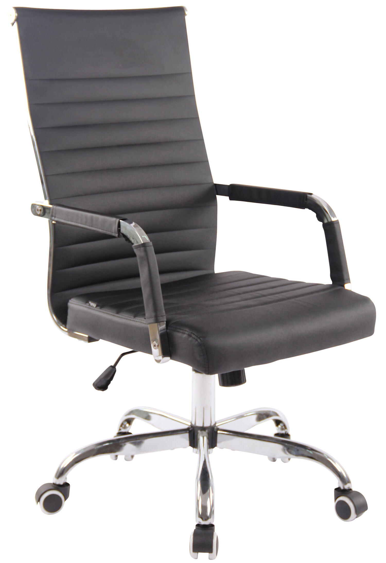 BÜROSTUHL Amadeus, Kunstleder Schwarz - Schwarz, Textil/Metall (51/106/63cm) - TPFLiving