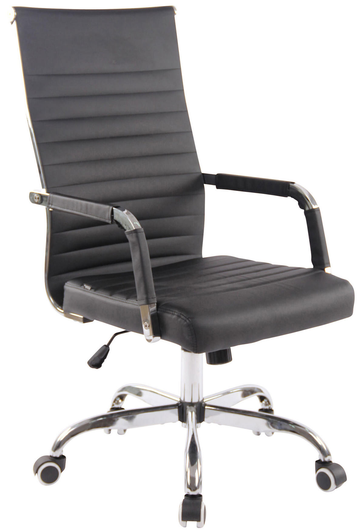 BÜROSTUHL Amadeus, Kunstleder Schwarz - Schwarz, Textil/Metall (51/106/63cm) - TPFLiving