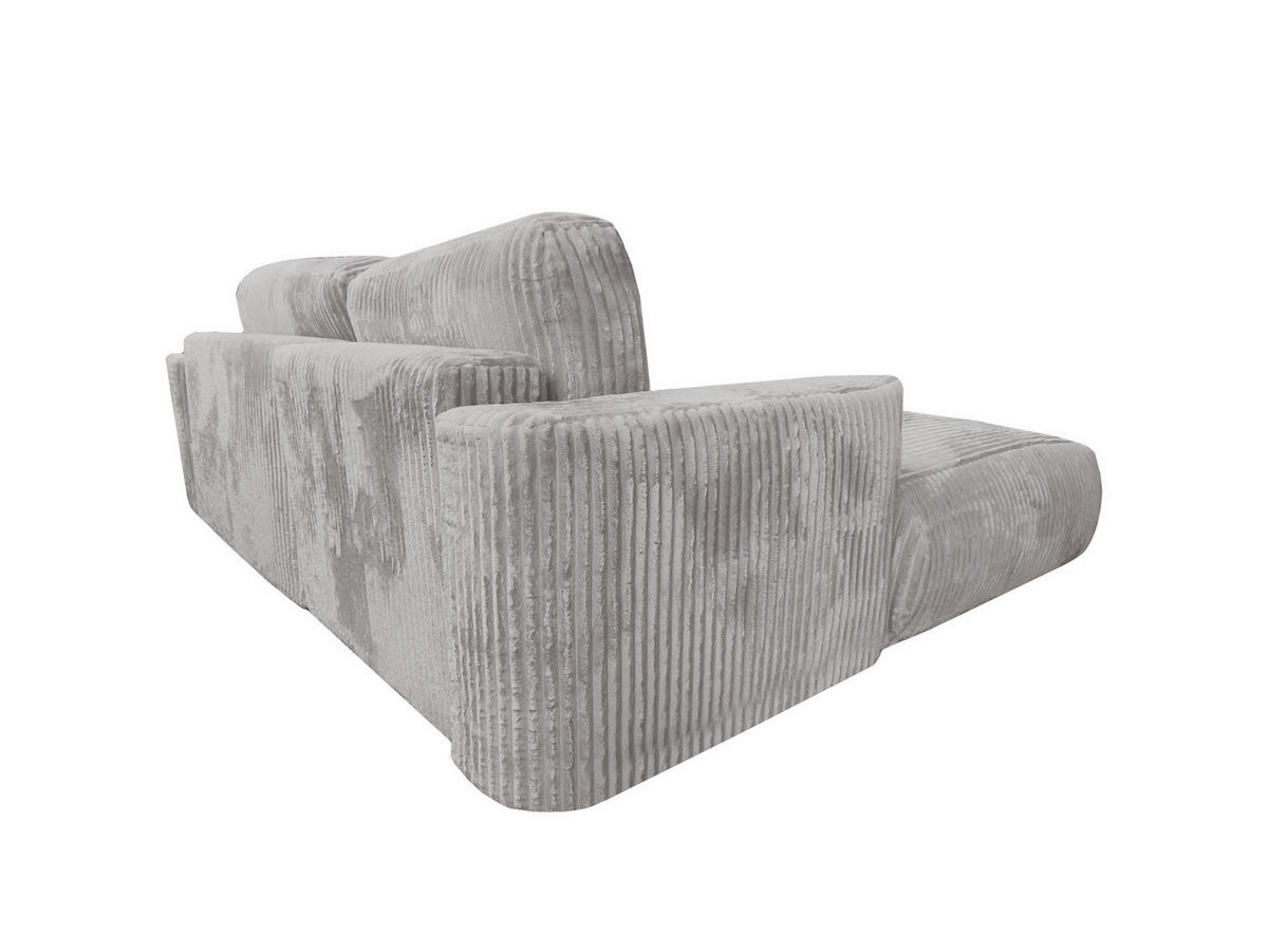 ECKSOFA Luna L links Hellgrau aus Cord - Hellgrau, Textil (271/195cm) - KS Home Concept