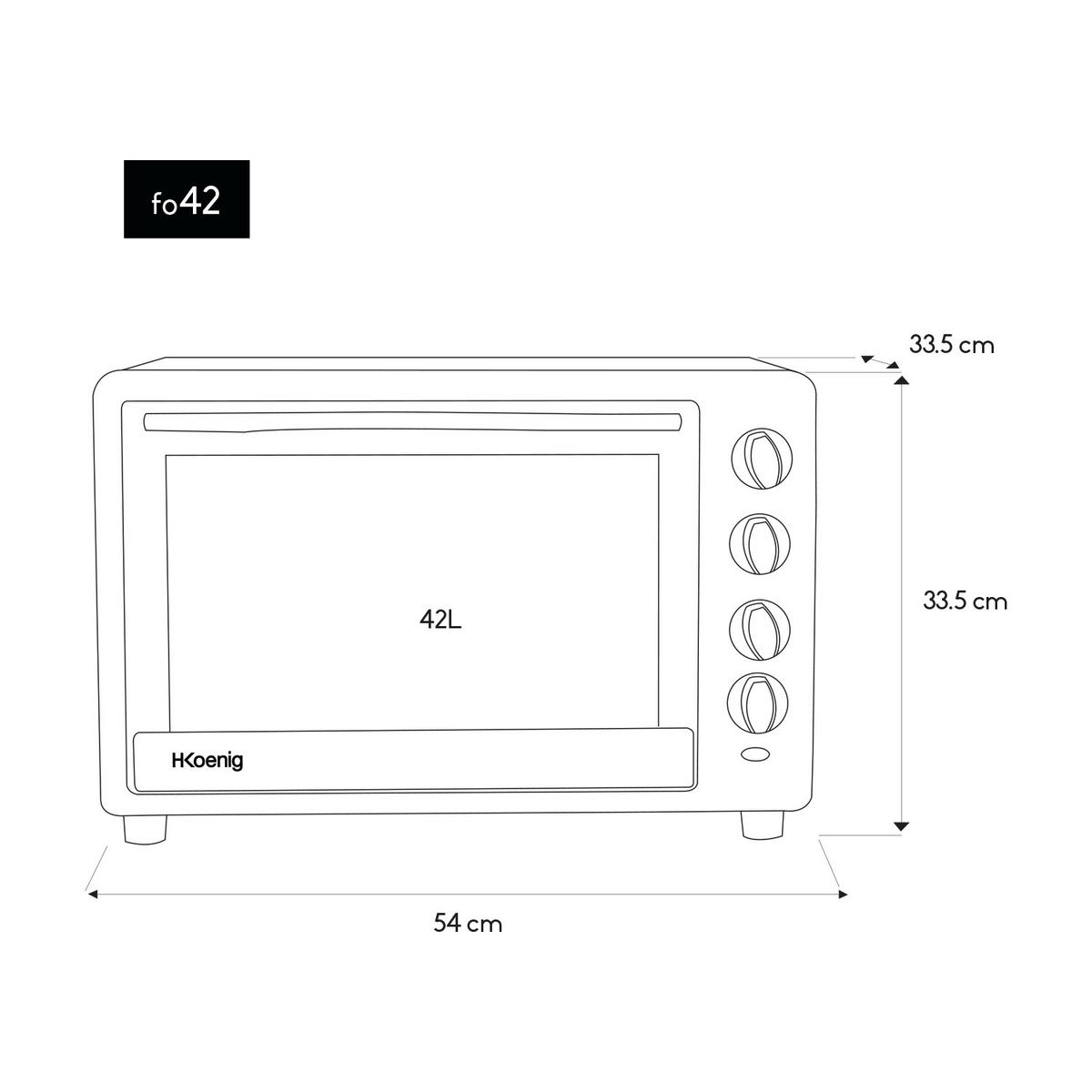 MINI-BACKOFEN FO42 Schwarz - Schwarz, Metall (40/28.5/34cm) - HKoenig