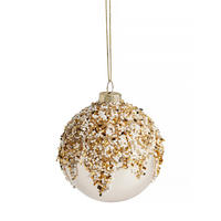 WEIHNACHTSKUGEL Glas BROUGH, Ø80 mm, Gold, Christbaumkugeln, Weihnachtsdeko Xmas, Christmas Deko - Goldfarben, Glas (8/8/8cm) - home&you