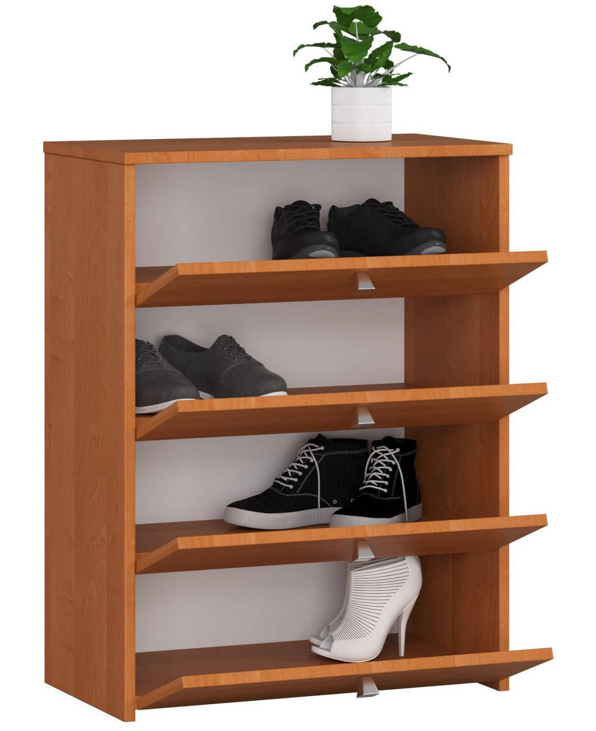 SCHUHSCHRANK mit 4 Schuhregalen, Erle, 60x80x33 cm - Erlefarben, Holz (60/80/33cm) - Milordbikes
