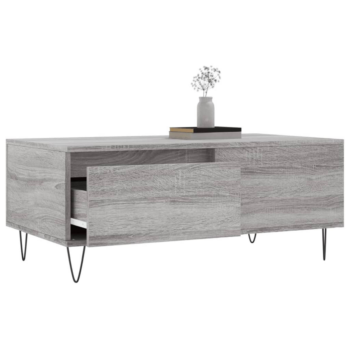 COUCHTISCH Grau Sonoma 90x50x36,5 cm Holzwerkstoff - Grau, Holzwerkstoff (90/50/36.5cm) - furnicato