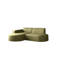 ECKSOFA Modena Modern Und Komfort Velours Stoff Salvador Links Olive - Olivgrün, Holz/Textil (165/236cm) - Kaiser Möbel