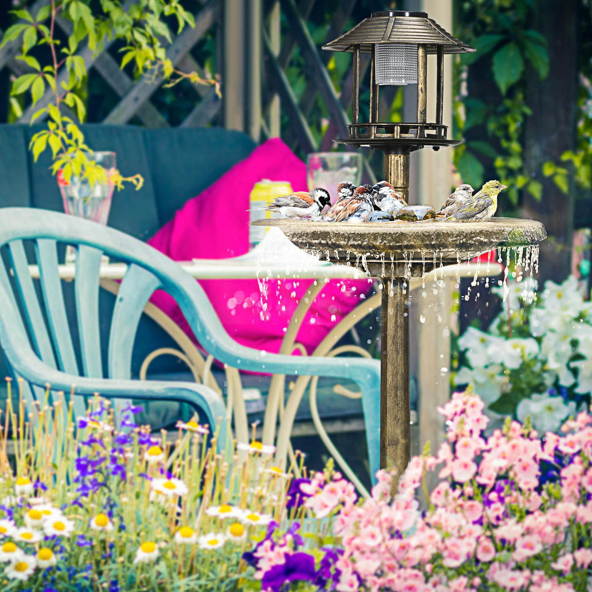 VOGELTRÄNKE, Kunststoff, Bronze - Bronzefarben, Kunststoff (50/110/50cm) - Outsunny