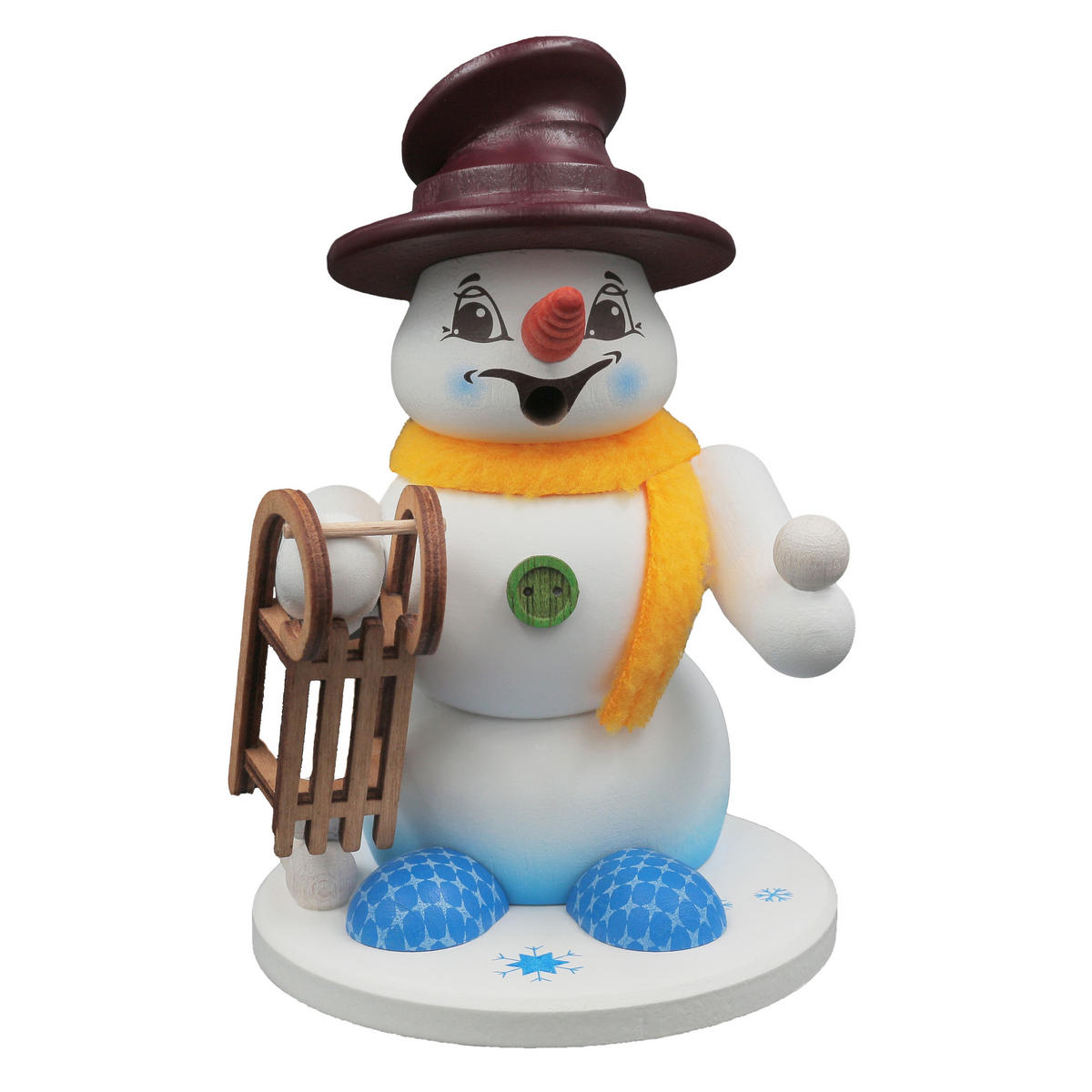 RAUCHFIGUR Scheemann Weiß Schlittenfahrer 13 cm - Multicolor, Holz (10/13/0.1cm)