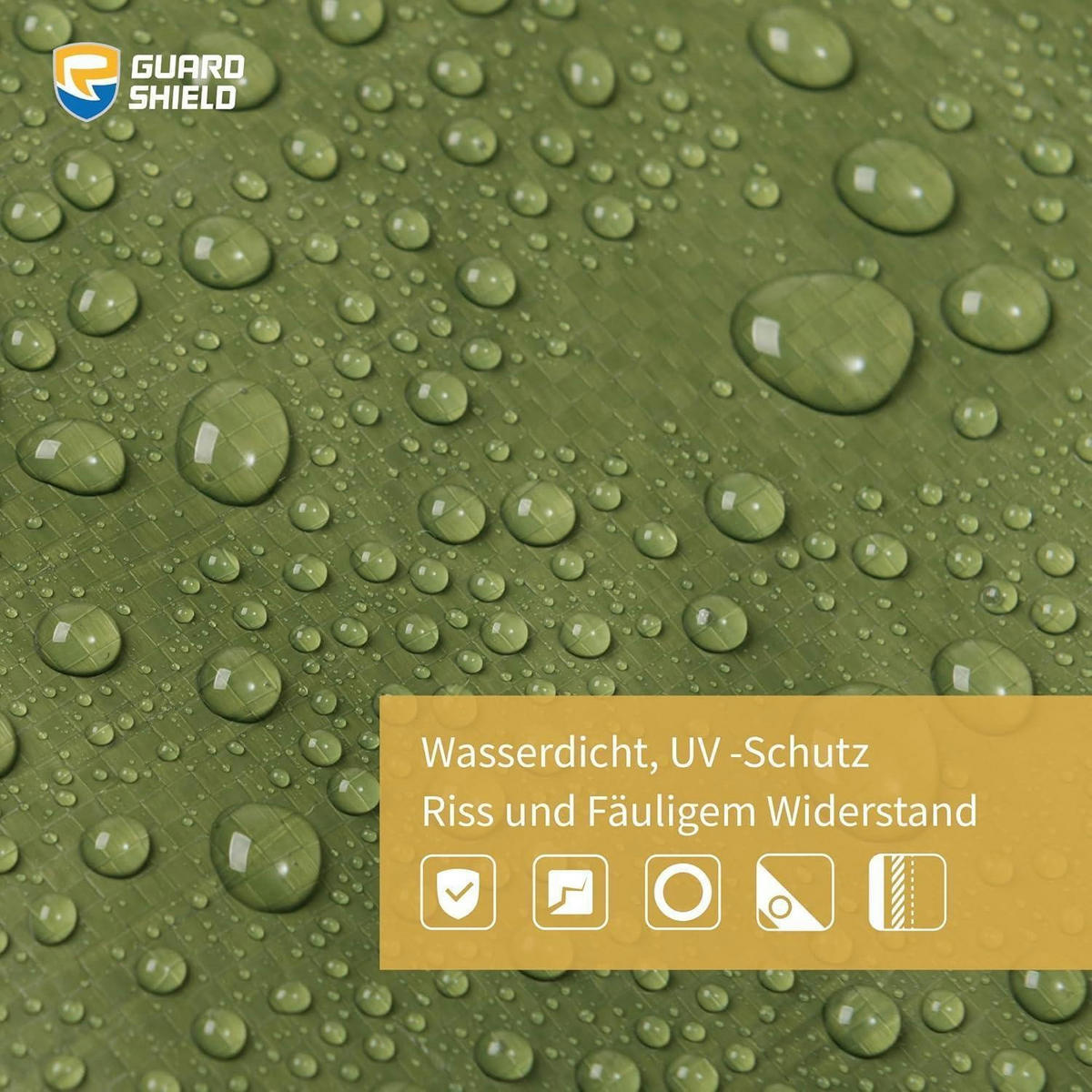 GEWEBEPLANE 2 x 2 m grün, wasserdicht und UV-stabilisiert - Grün, Kunststoff (30/1.7/40cm)