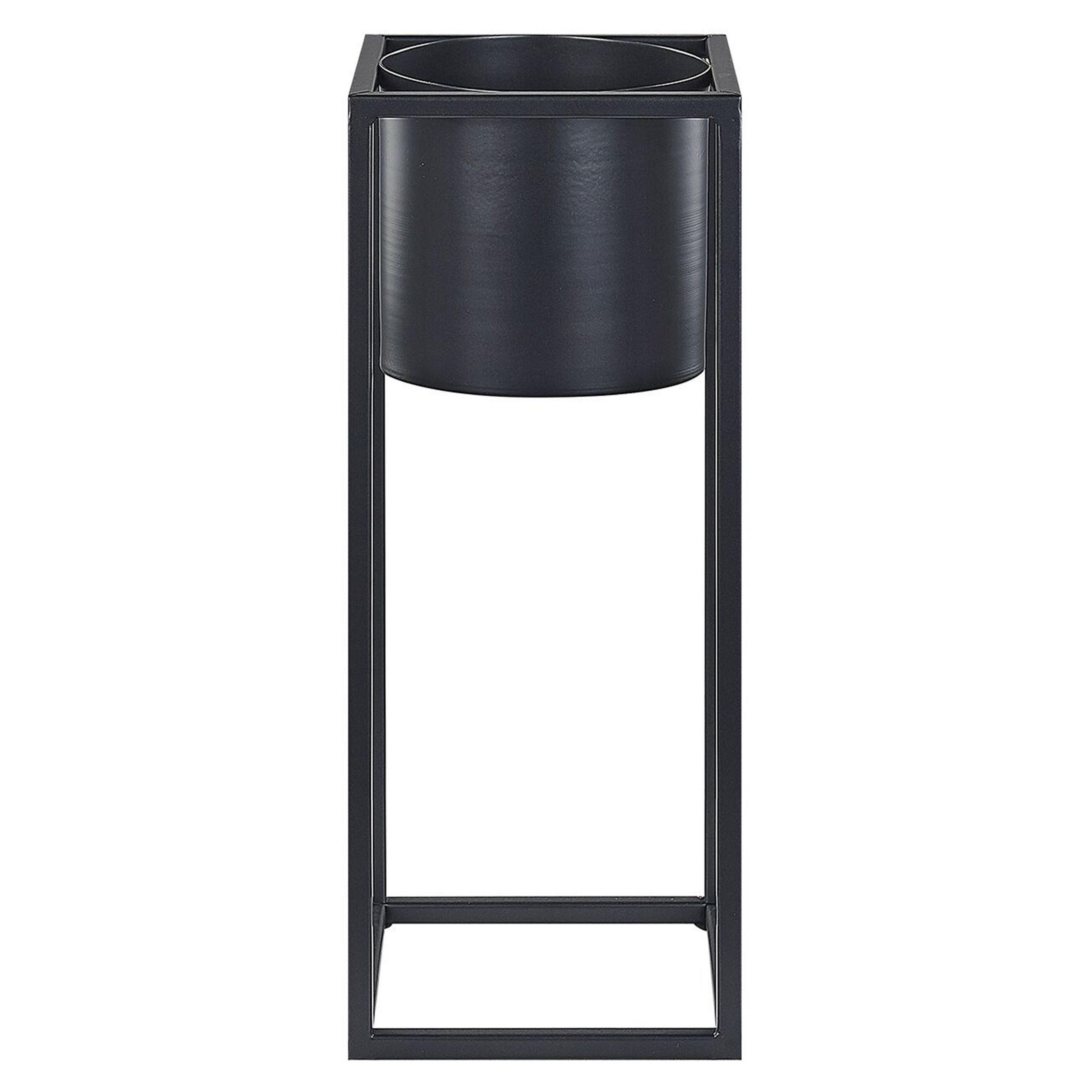 PFLANZENSTÄNDER Metall schwarz 40 cm Idra - Schwarz, Metall (40cm) - Beliani