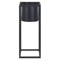PFLANZENSTÄNDER Metall schwarz 40 cm Idra - Schwarz, Metall (40cm) - Beliani