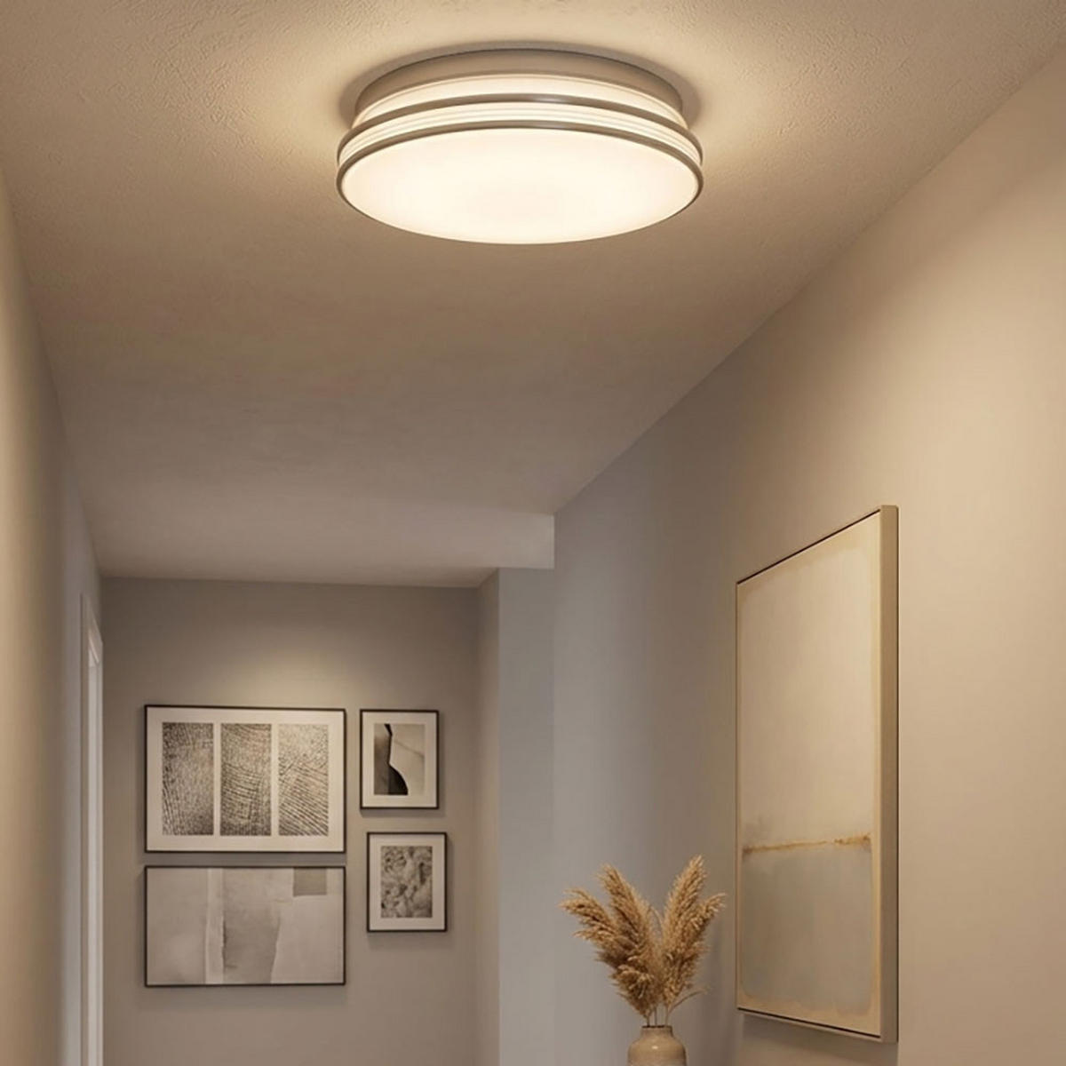 LED DECKENLEUCHTE Weiß Rund - Weiß, Metall (29.3/29.3/8.5cm) - Esto