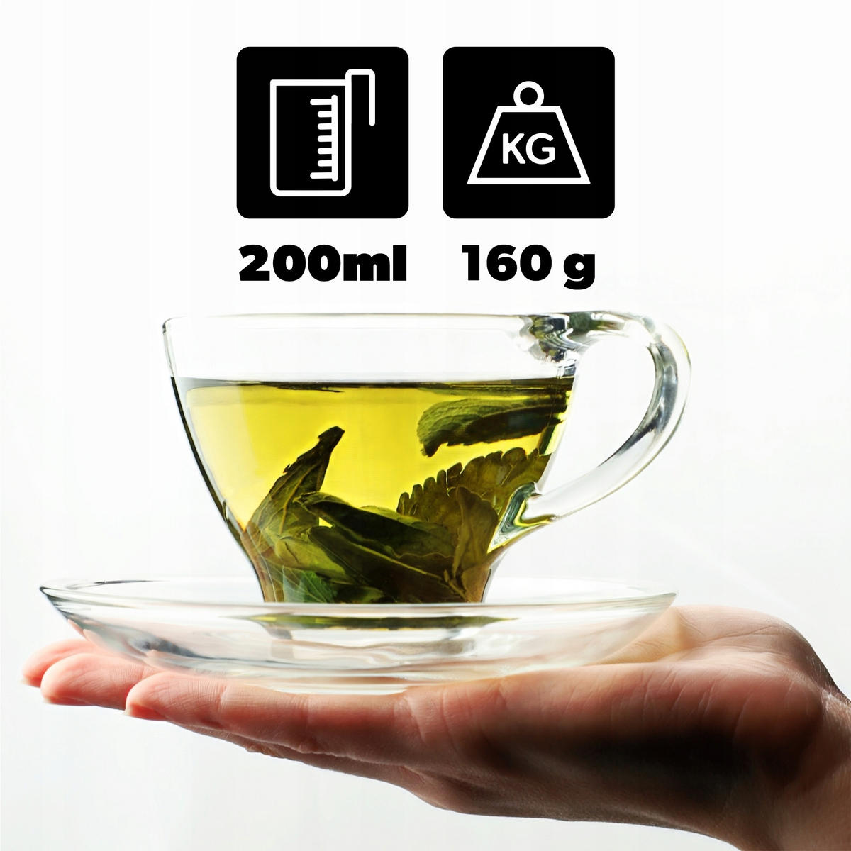 KADAX Tassen mit Untertassen für Kaffee und Tee 200ml 2 Stk. - Transparent, Glas (0.2L) - KADAX