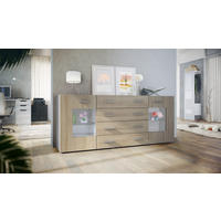 SIDEBOARD Noah Eiche sägerau - Eiche San Remo, Holzwerkstoff (166/72/35cm) - Vladon