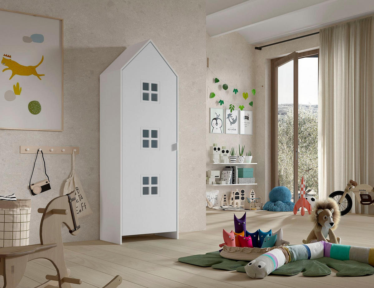 REGALSCHRANK Kania 58x37x171 MDF+Holzwerkstoff Weiß - Weiß, Holzwerkstoff (58/171/37cm) - 58aufmkessel