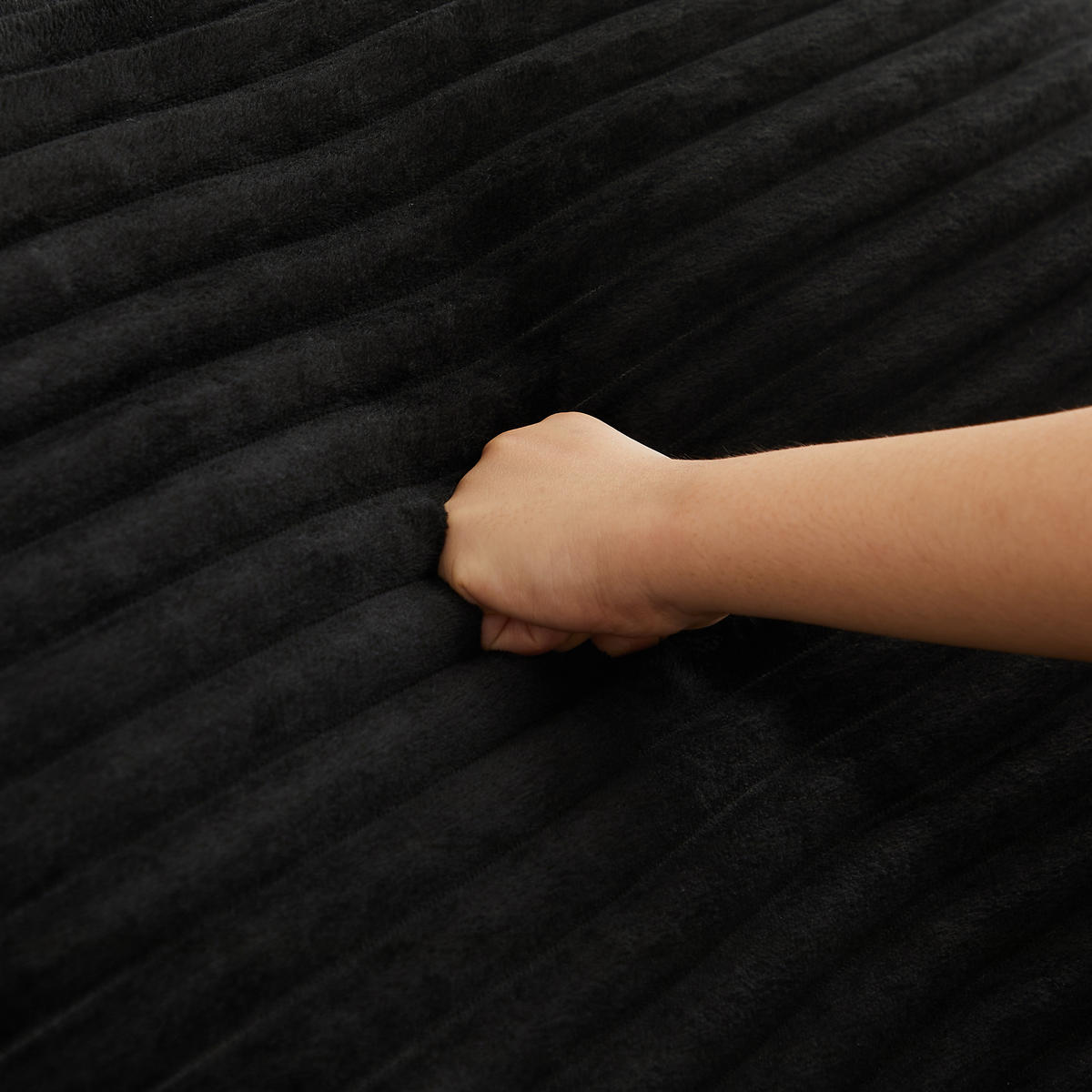 RÉCAMIERE 211 cm frei kombinierbar mit dreieckigen Rückenlehnen, DE-42722, Schwarz - Schwarz, Textil (211.5/48/106.5cm) - ComfortXL