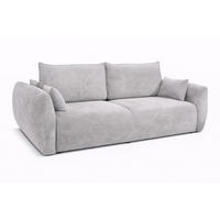 SOFA Mit Schlaffunktion Und Bettkasten, Veloursstoff Salvador, Grau, Zephira - Grau, Holz (238/87/102cm) - Kaiser Möbel