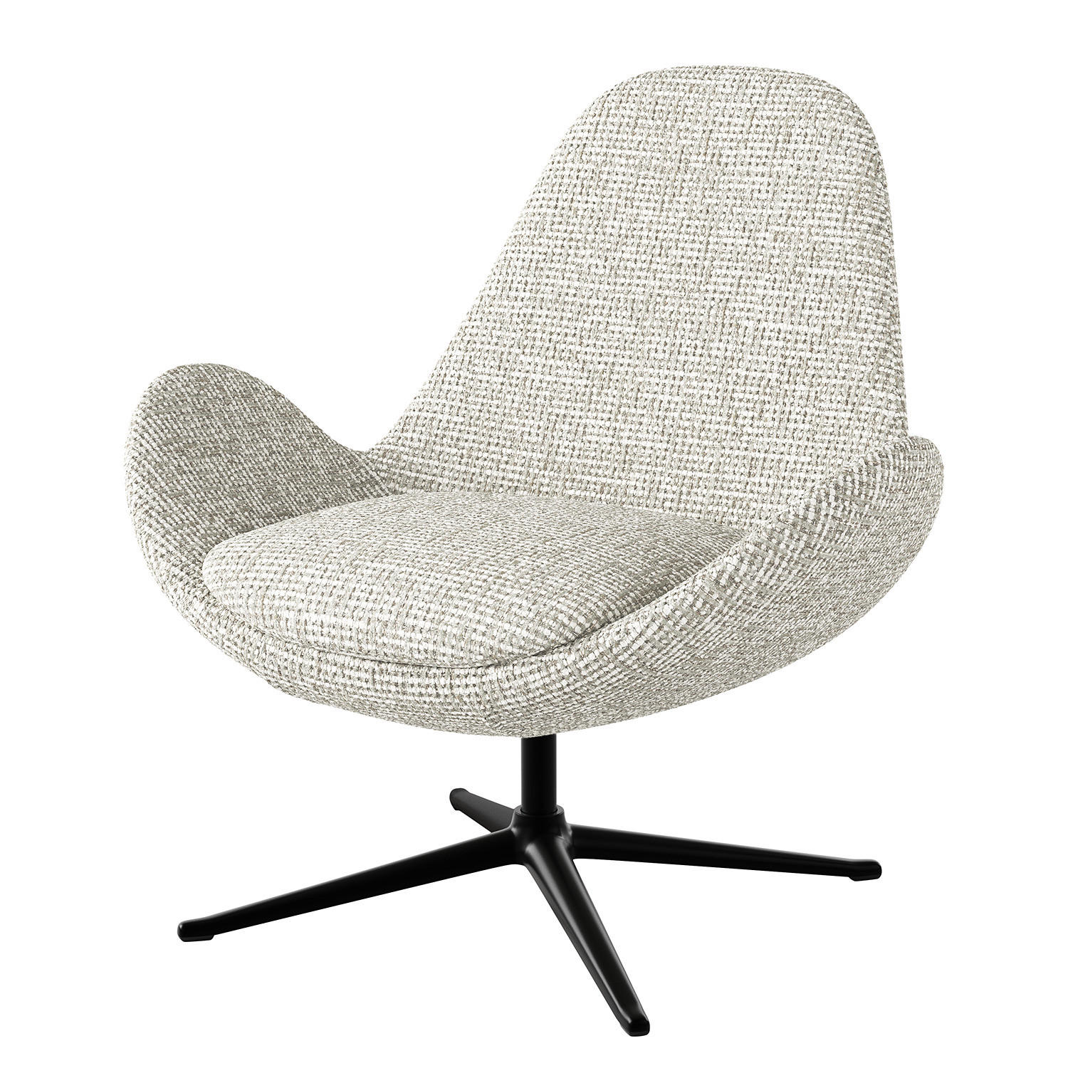 SESSEL - Schwarz/Grau, Textil/Metall (87/90/82cm) - home24