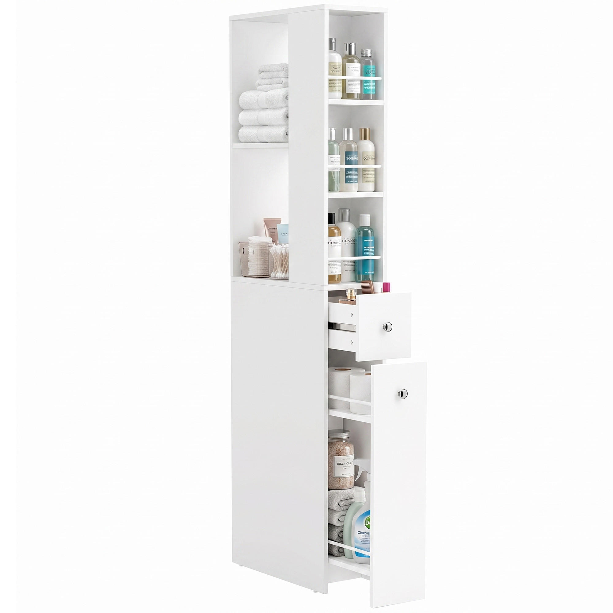 XXXLutz Mehrzweckschrank Weiß 40x135x18 cm