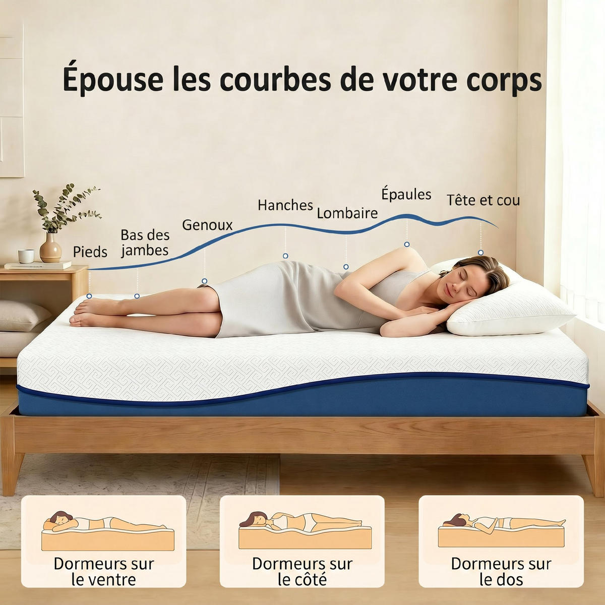 MATRATZE 140/190 cm DE-18534 mit Grüner-Tee-Infusion - Weiß, Textil (140/190cm) - ComfortXL