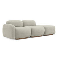 3-SITZER SOFA Rechts Bouclé Stoff Beige - Beige/Creme, Holz/Textil (258/73/95cm) - Makamii