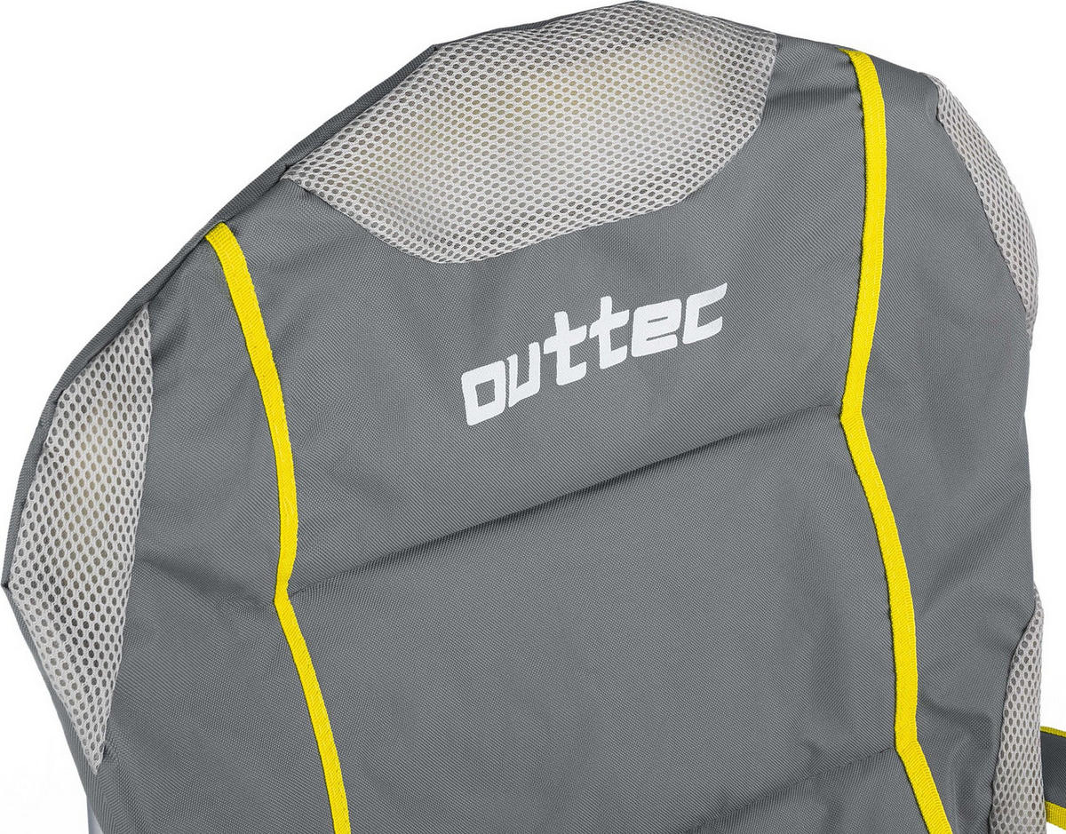 CAMPINGSESSEL bis 130 kg, mit Getränkehalter und Tragetasche - Grau, Textil/Metall (89/104/56cm) - Outtec