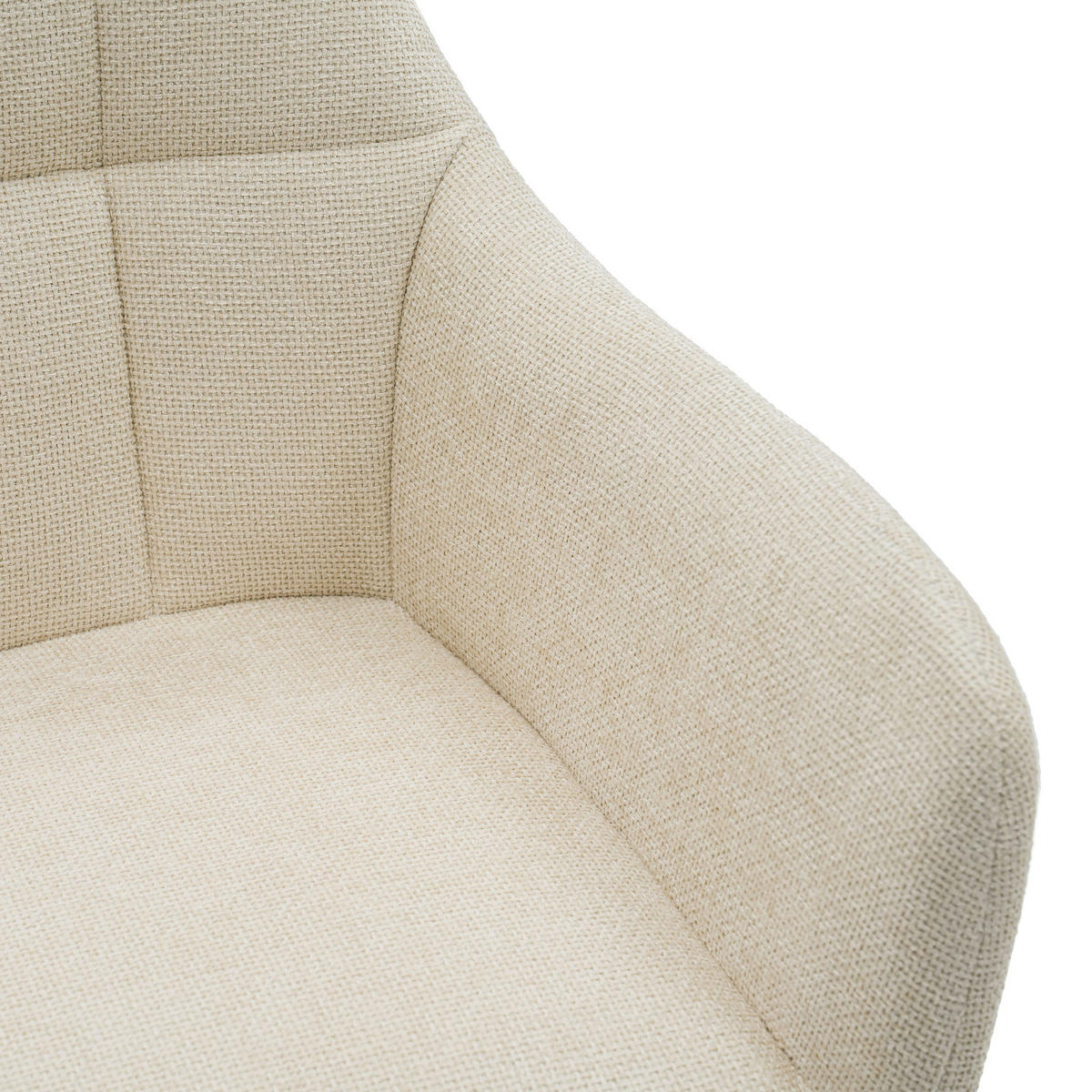 STUHL LUGANO drehbar gepolsterter mit Steppung - creme - Chenille - Creme/Schwarz, Textil/Metall (58/84/59cm) - NEW HOME