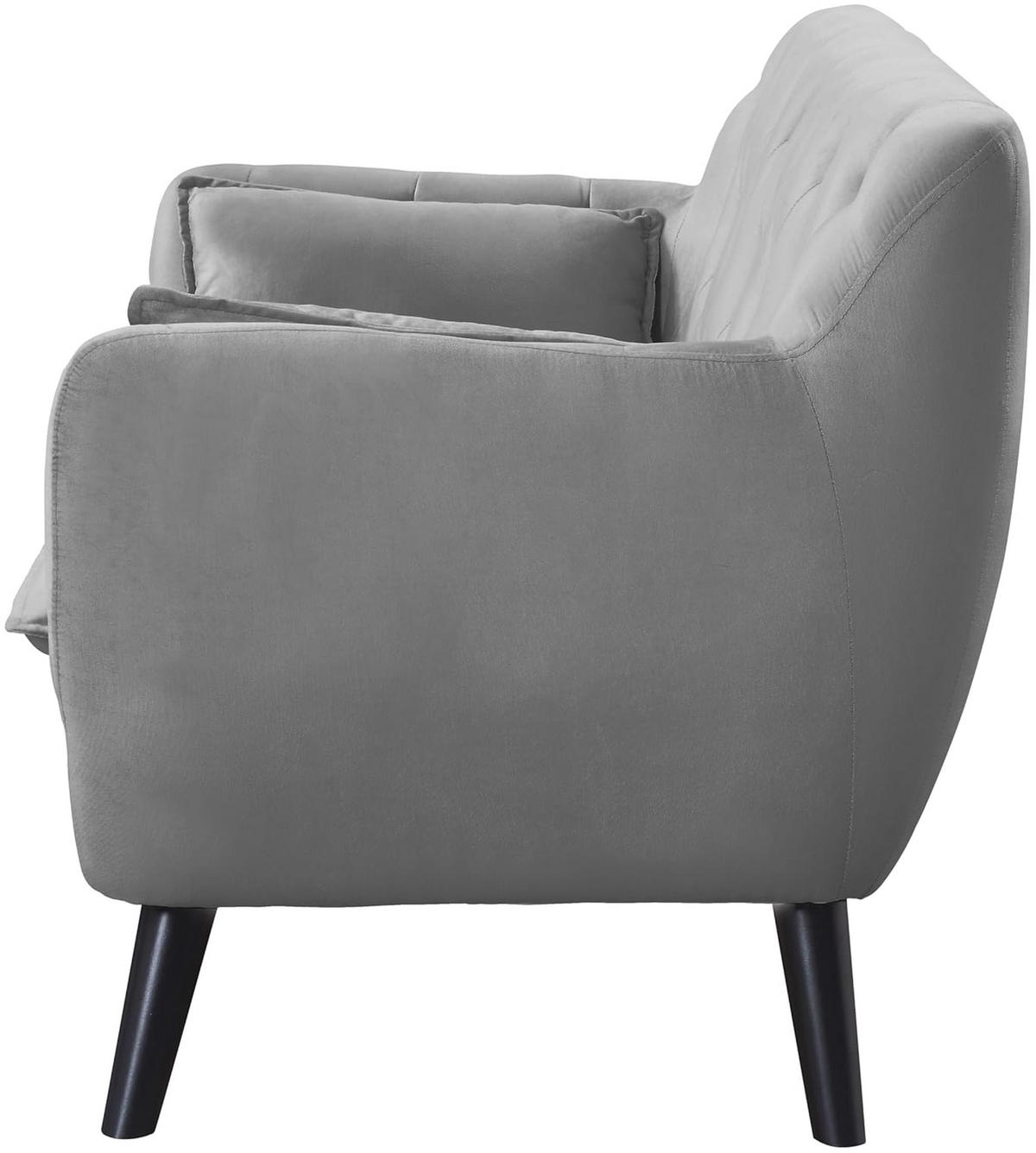 SOFA Janna Samt Silbergrau - Grau, Textil (137/79/76cm) - ATLANTIC home collection