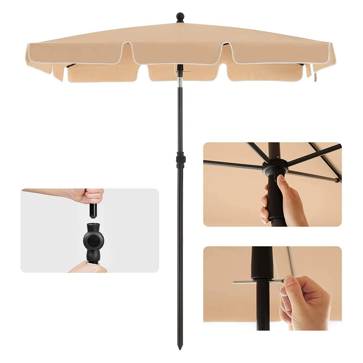 SONNENSCHIRM - Taupe, Textil (125/180cm) - Hansiro