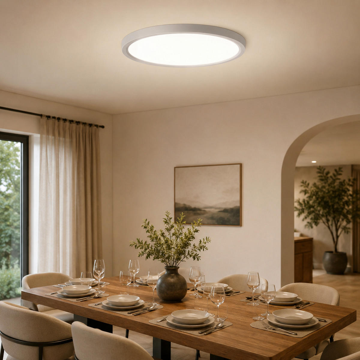 DECKENLEUCHTE CE1011DF LED mit Dämmerungssensor und Bewegungsmelder - Weiß, Kunststoff (24/24/2.9cm) - LOVHAUS