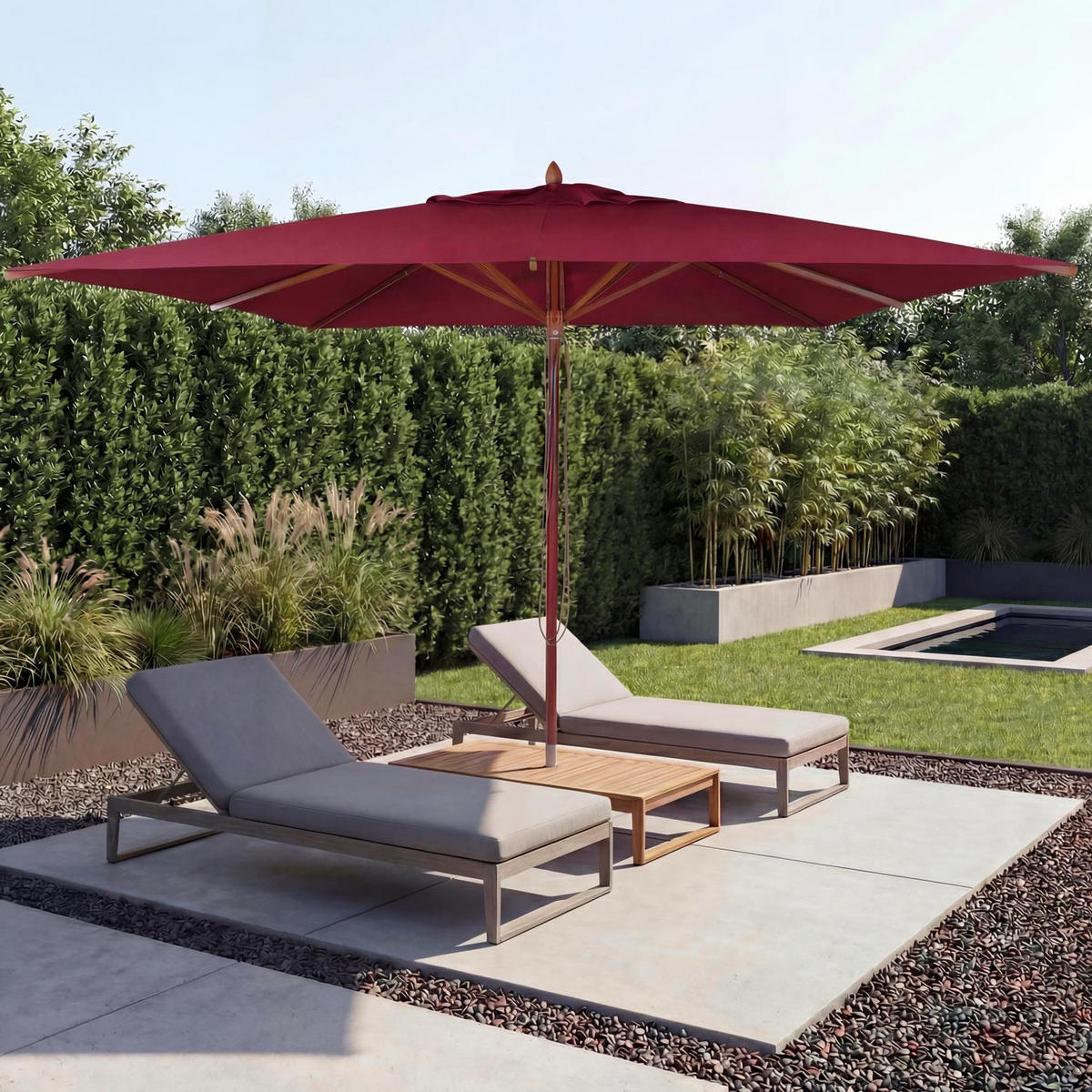 SONNENSCHIRM C57B Bordeaux - Bordeaux, Textil (400/400cm) - MCW