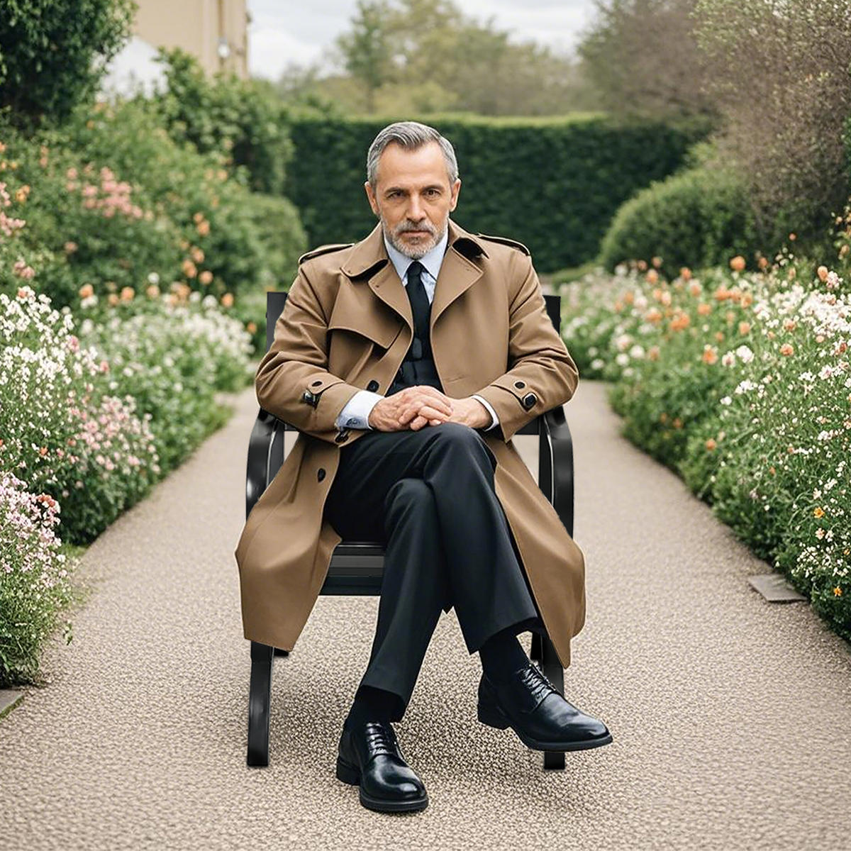 GARTENSTUHL - Schwarz, Metall (60/85.5/56cm) - Relaxdays