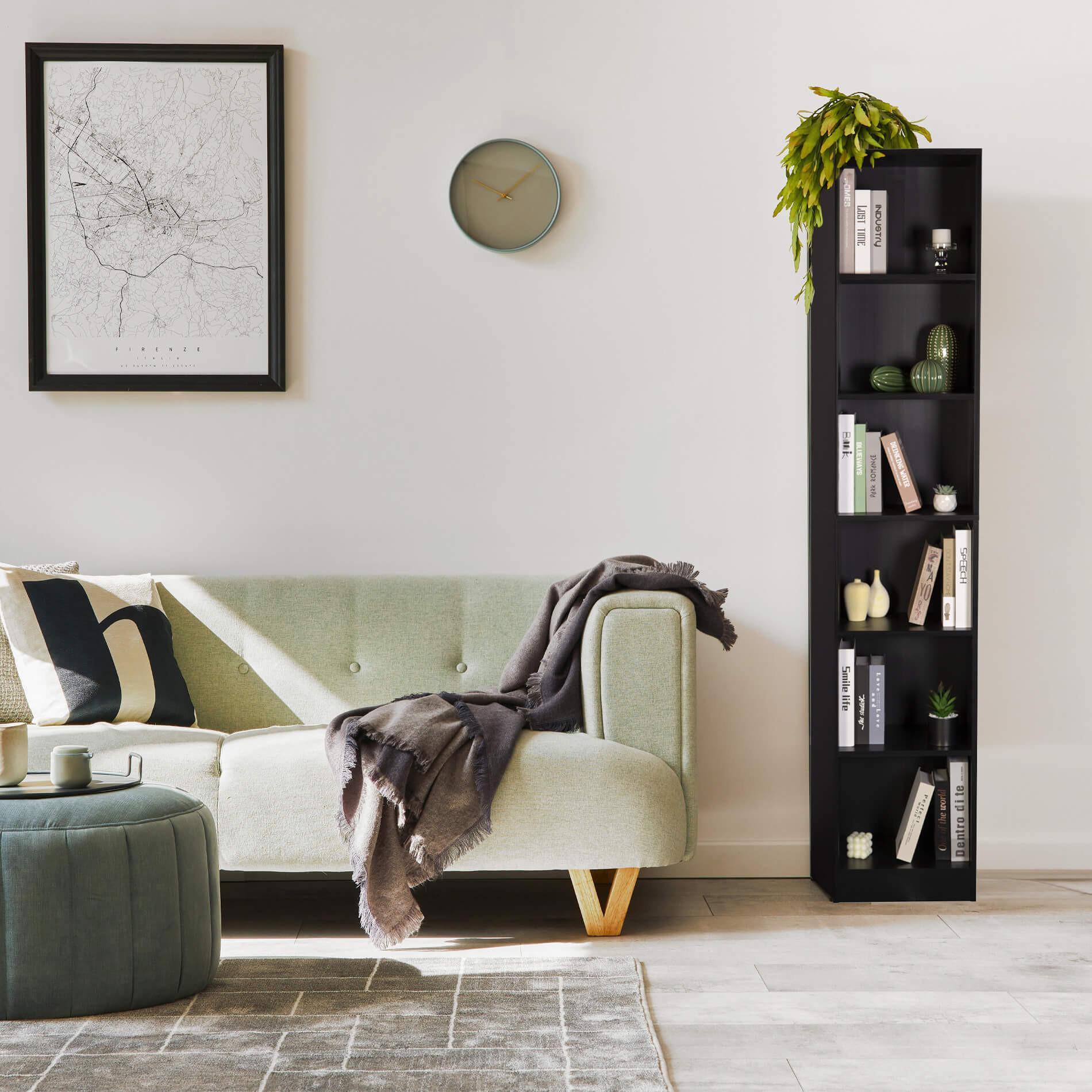 BÜCHERREGAL Schwarz 29,5/40/200 cm - Schwarz, Holzwerkstoff (40/200/29.5cm) - Mobili Rebecca