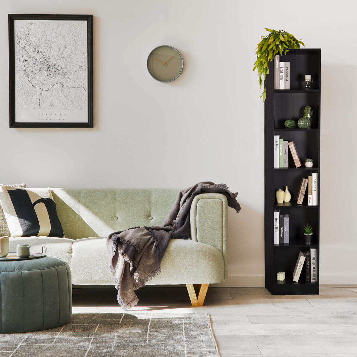 BÜCHERREGAL Schwarz 29,5/40/200 cm - Schwarz, Holzwerkstoff (40/200/29.5cm) - Mobili Rebecca